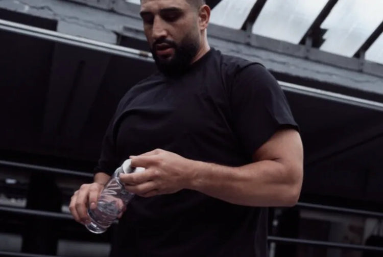 Agit Kabayel in the gym in Düsseldorf