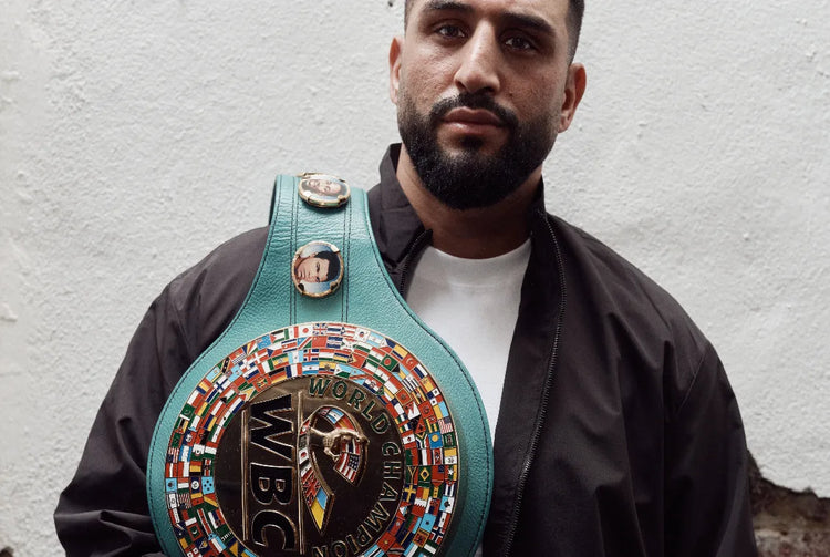 Agit Kabayel with the WBC championship belt